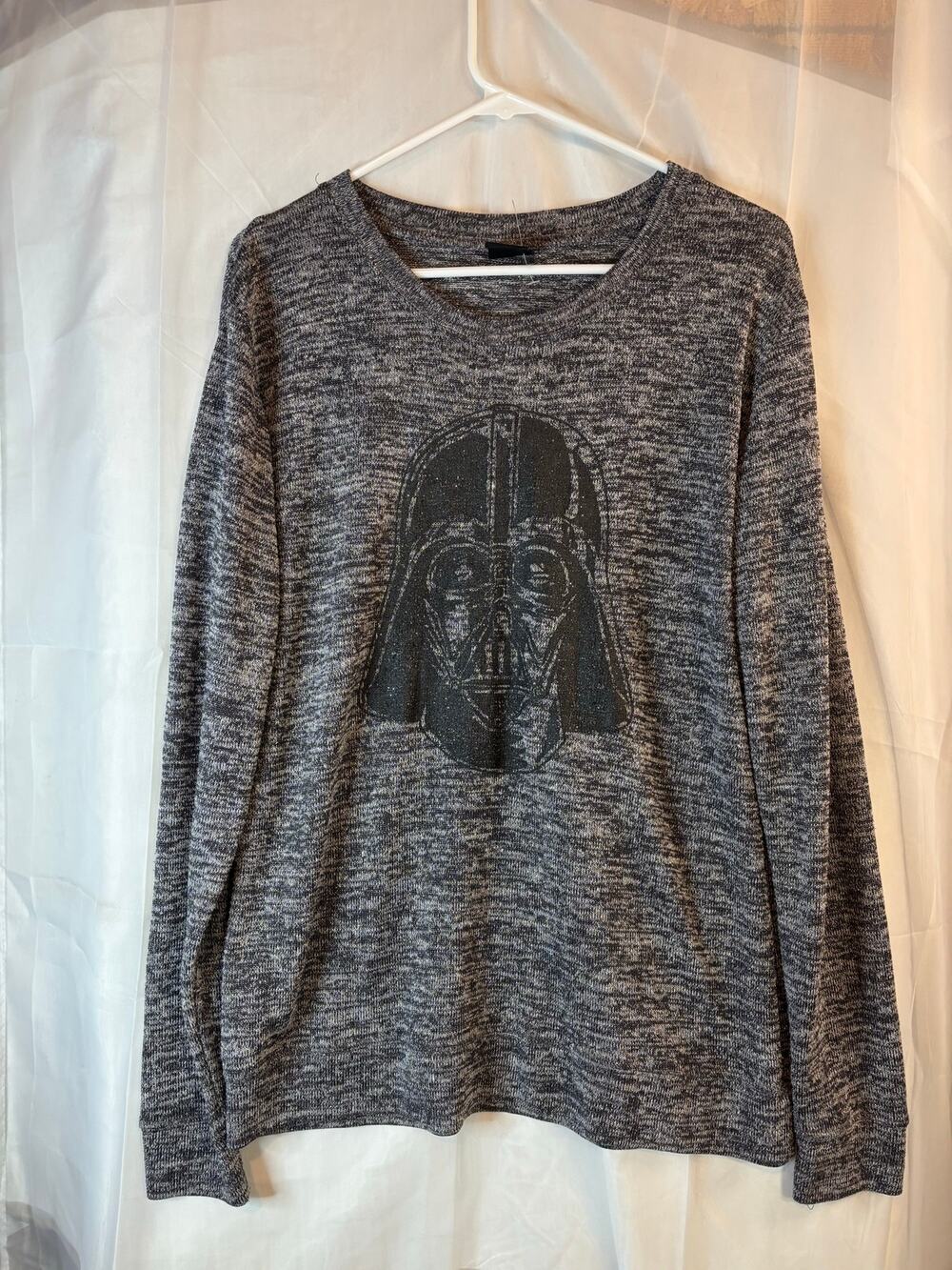Star Wars Darth Vader Long Sleeve Charcoal Sweater Size XL